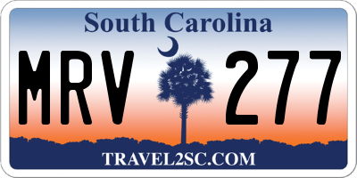 SC license plate MRV277