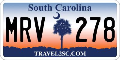 SC license plate MRV278