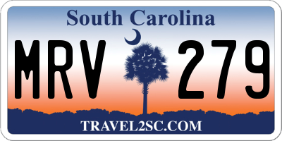 SC license plate MRV279