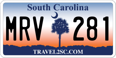 SC license plate MRV281