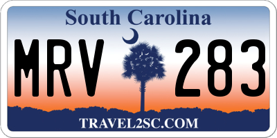 SC license plate MRV283