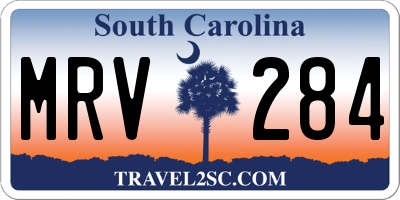 SC license plate MRV284