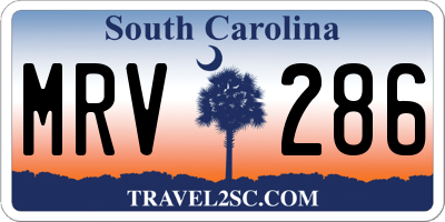 SC license plate MRV286