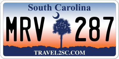 SC license plate MRV287