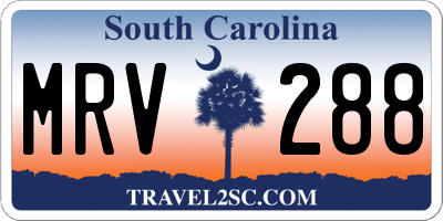 SC license plate MRV288