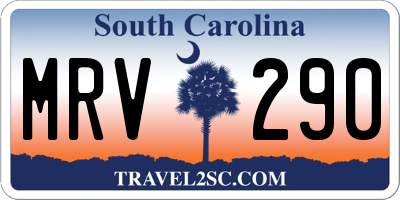 SC license plate MRV290