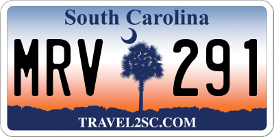 SC license plate MRV291