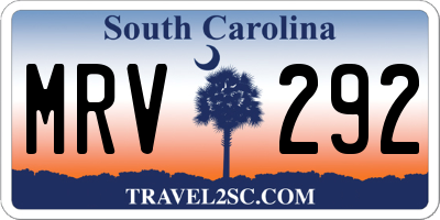 SC license plate MRV292