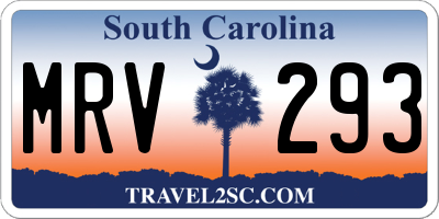 SC license plate MRV293