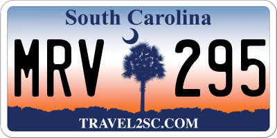 SC license plate MRV295