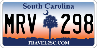 SC license plate MRV298