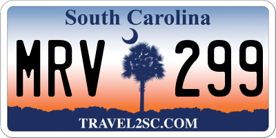 SC license plate MRV299