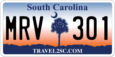SC license plate MRV301