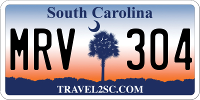 SC license plate MRV304