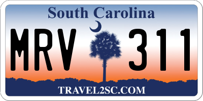 SC license plate MRV311