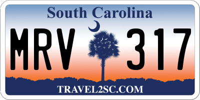 SC license plate MRV317