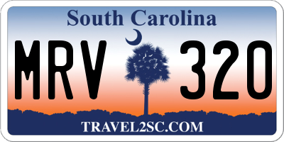 SC license plate MRV320