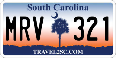 SC license plate MRV321