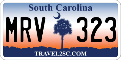 SC license plate MRV323