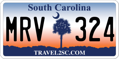 SC license plate MRV324
