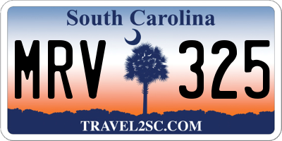 SC license plate MRV325