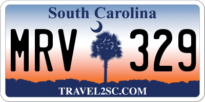 SC license plate MRV329