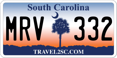 SC license plate MRV332