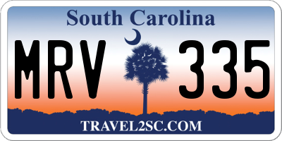 SC license plate MRV335