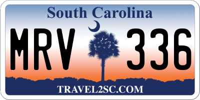 SC license plate MRV336