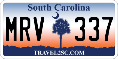SC license plate MRV337