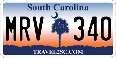 SC license plate MRV340