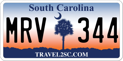 SC license plate MRV344
