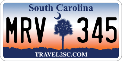 SC license plate MRV345