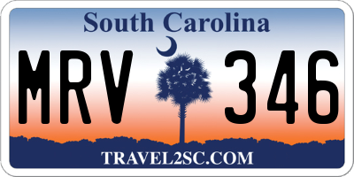 SC license plate MRV346