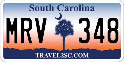 SC license plate MRV348