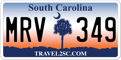 SC license plate MRV349