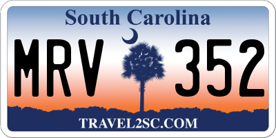 SC license plate MRV352