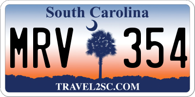 SC license plate MRV354