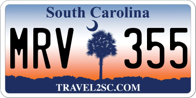 SC license plate MRV355