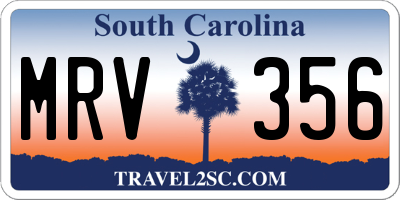 SC license plate MRV356