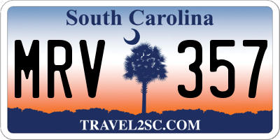 SC license plate MRV357