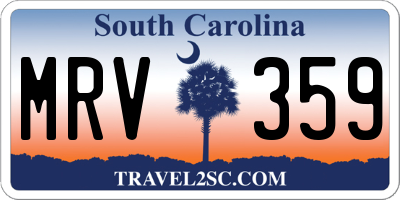 SC license plate MRV359