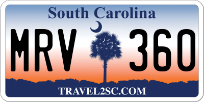 SC license plate MRV360