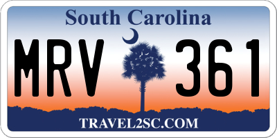 SC license plate MRV361