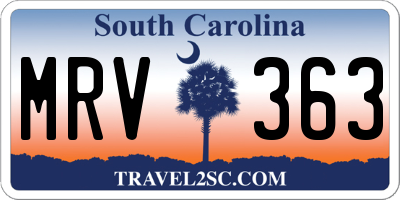 SC license plate MRV363