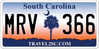 SC license plate MRV366