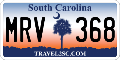 SC license plate MRV368