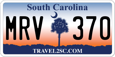 SC license plate MRV370