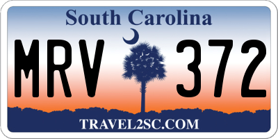 SC license plate MRV372