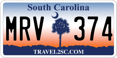 SC license plate MRV374